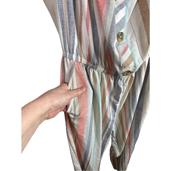 Plus Size Stripe Pull On Jump Suit 1X - Picture 5 of 5